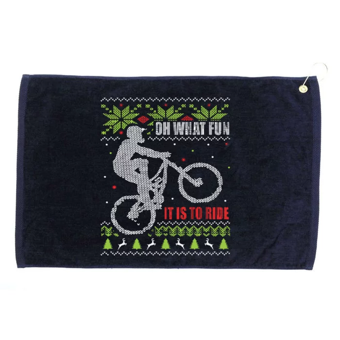 Mountain Bike Ugly Christmas Mountain Biking Grommeted Golf Towel