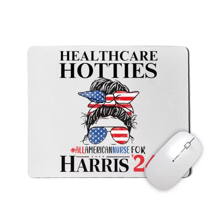 Messy Bun Usa Nurse Healthcare Hotties For Harris 24 Mousepad