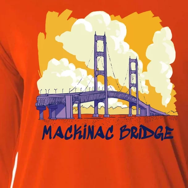 Mackinac Bridge US Travel Cooling Performance Long Sleeve Crew