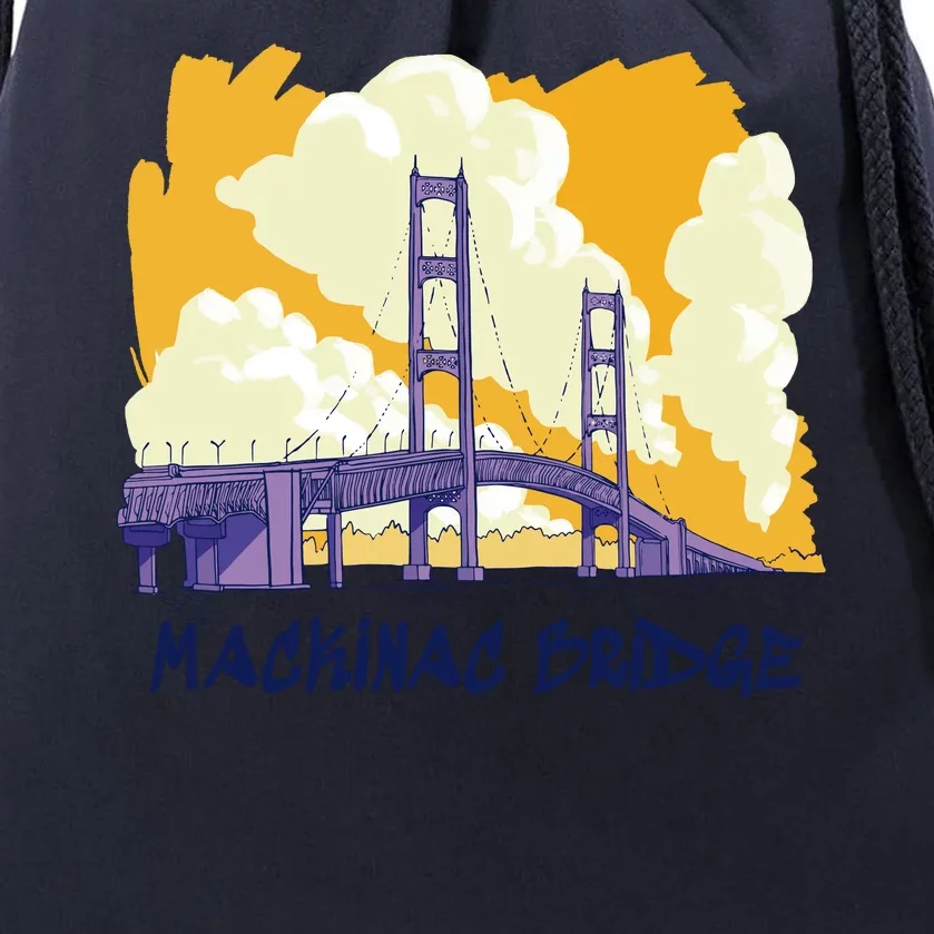 Mackinac Bridge US Travel Drawstring Bag