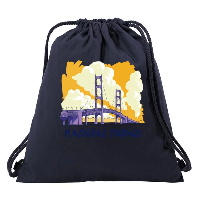 Mackinac Bridge US Travel Drawstring Bag