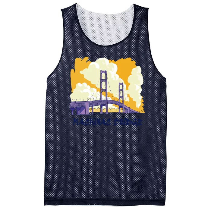 Mackinac Bridge US Travel Mesh Reversible Basketball Jersey Tank