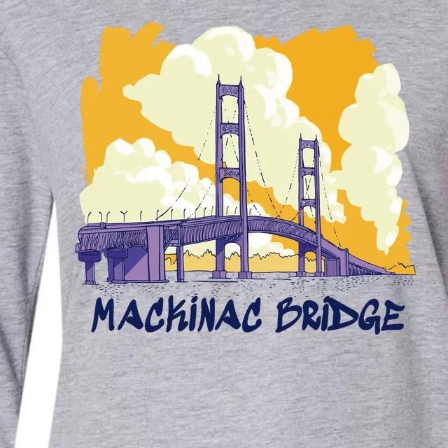 Mackinac Bridge US Travel Womens Cotton Relaxed Long Sleeve T-Shirt