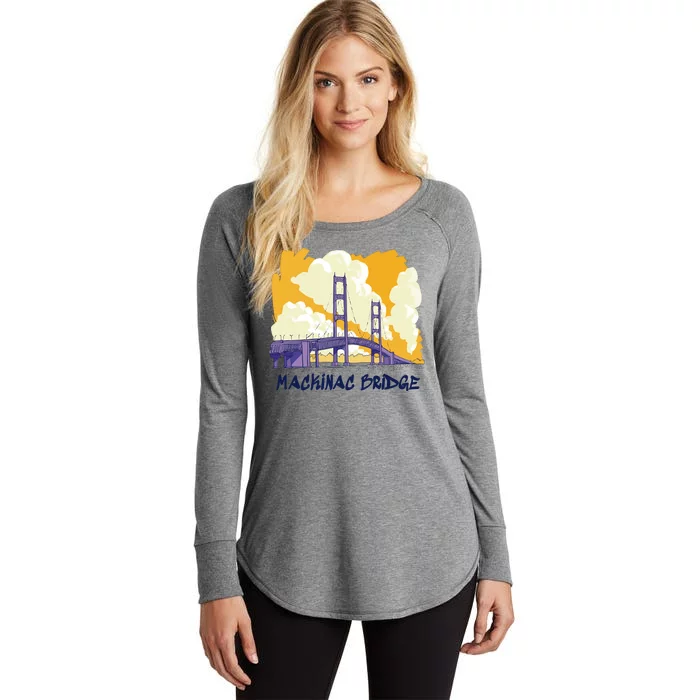 Mackinac Bridge US Travel Women's Perfect Tri Tunic Long Sleeve Shirt