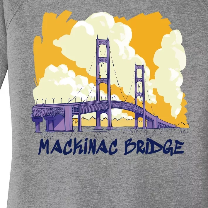 Mackinac Bridge US Travel Women's Perfect Tri Tunic Long Sleeve Shirt