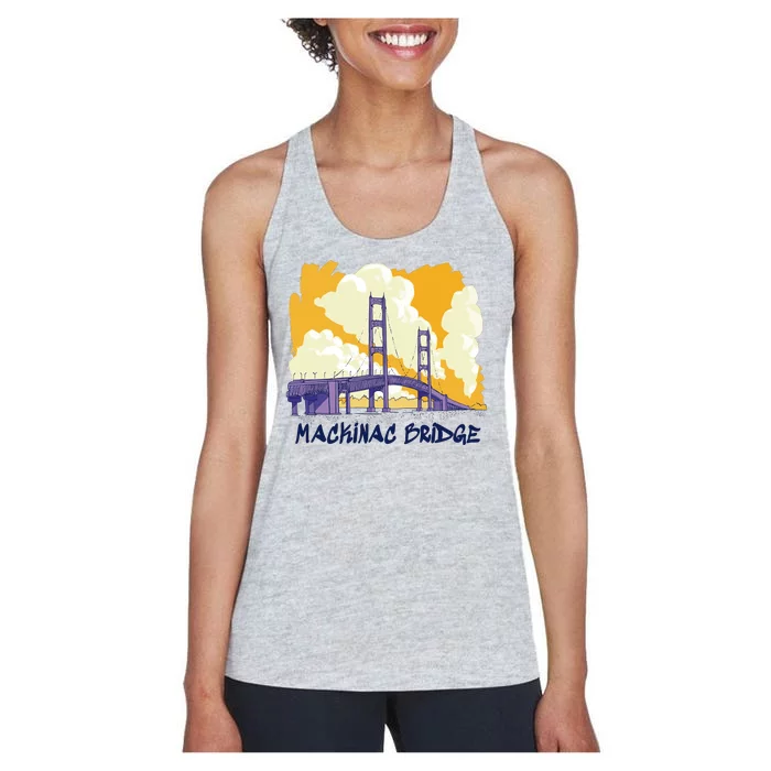 Mackinac Bridge US Travel Women's Racerback Tank