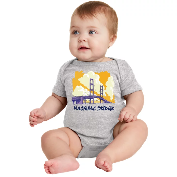 Mackinac Bridge US Travel Baby Bodysuit