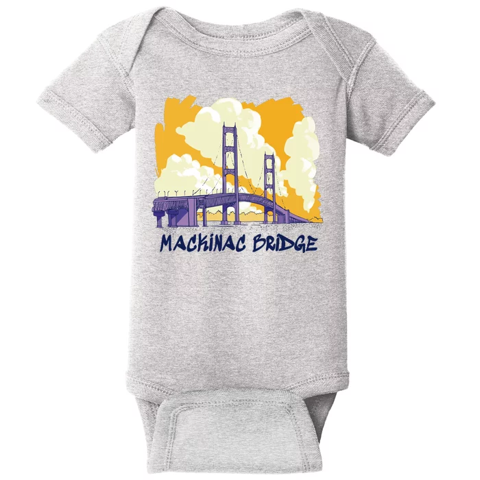 Mackinac Bridge US Travel Baby Bodysuit