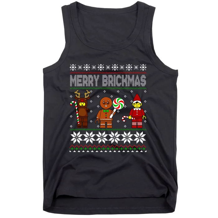 Merry Brickmas Ugly Christmas Block Brick Building Tank Top