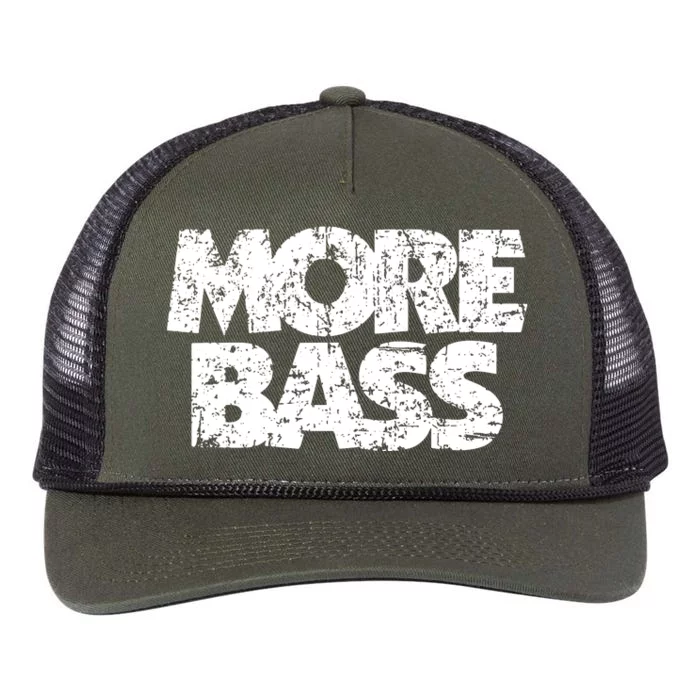 More Bass Vintage Bassist Bass Players Retro Rope Trucker Hat Cap