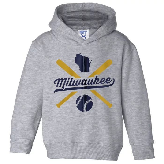 Milwaukee Baseball Vintage Wisconsin Pride Love City Toddler Hoodie