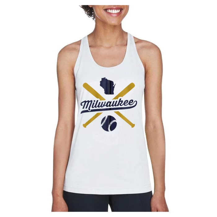 Milwaukee Baseball Vintage Wisconsin Pride Love City Women's Racerback Tank