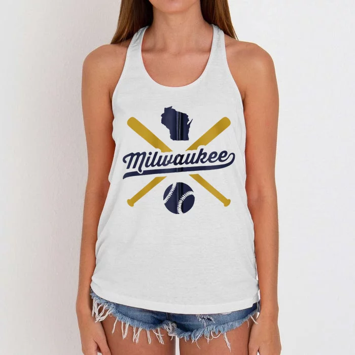 Milwaukee Baseball Vintage Wisconsin Pride Love City Women's Knotted Racerback Tank