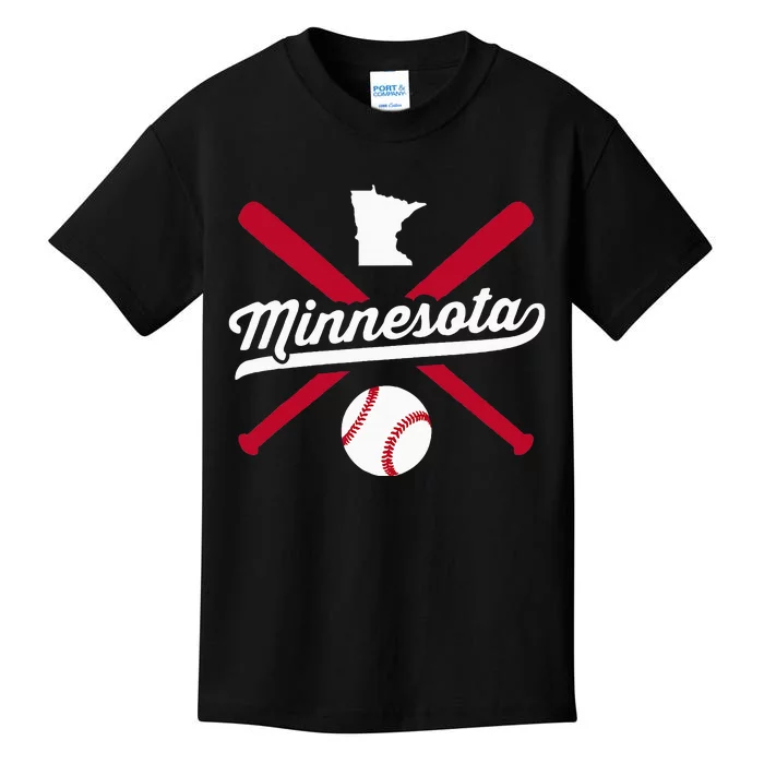 Minnesota Baseball Vintage State Pride Love City Kids T-Shirt