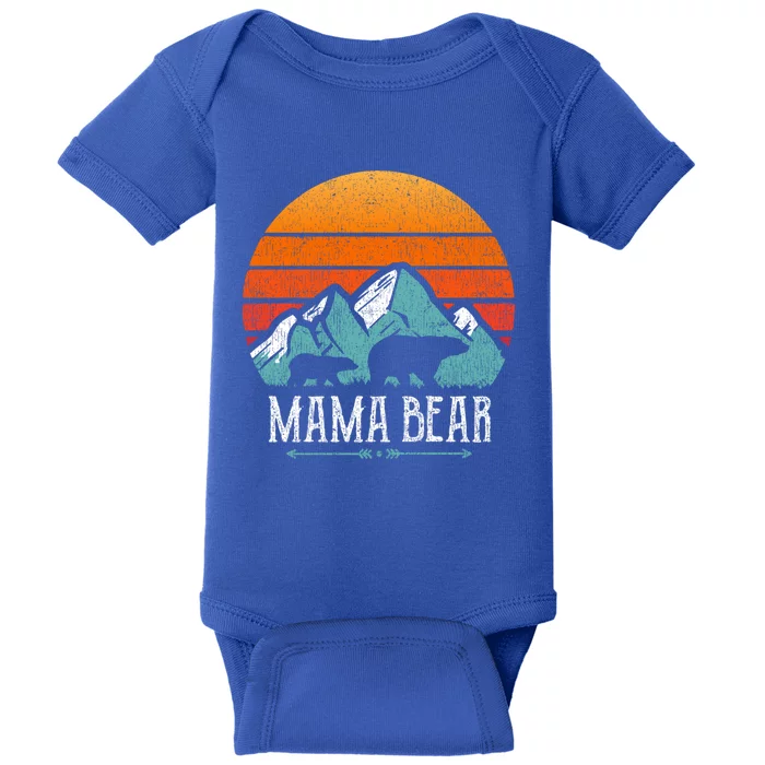 Mama Bear Vintage Mothers Day Retro Mom Funny Gift Baby Bodysuit