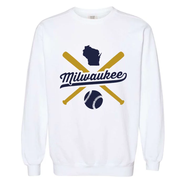 Milwaukee Baseball Vintage Wisconsin Pride Garment-Dyed Sweatshirt