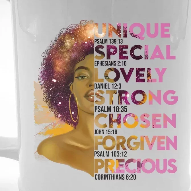 Motivational Bible Verses For African American Women Front & Back Beer Stein