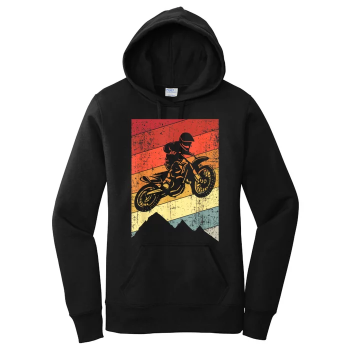 Motocross Bike Vintage Dirtbike Gift Racing Retro Dirt Bike Women's Pullover Hoodie