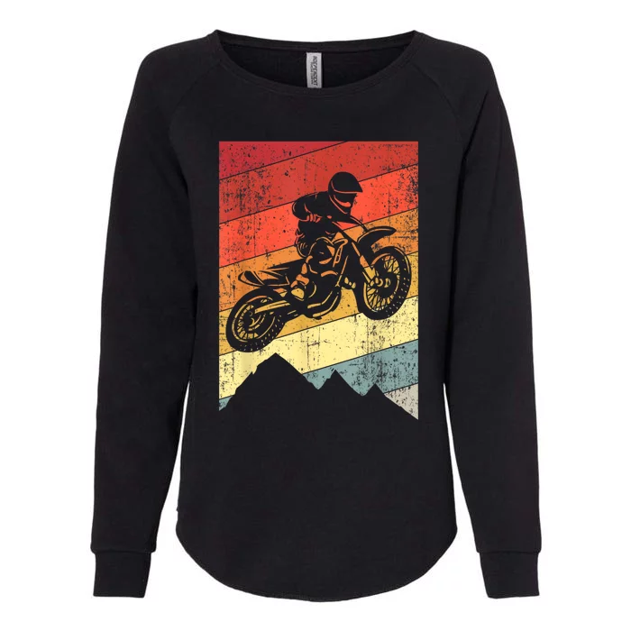 Motocross Bike Vintage Dirtbike Gift Racing Retro Dirt Bike Womens California Wash Sweatshirt