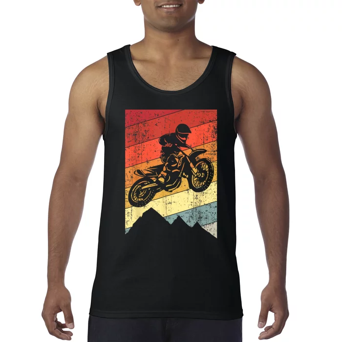 Motocross Bike Vintage Dirtbike Gift Racing Retro Dirt Bike Tank Top