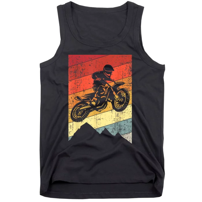 Motocross Bike Vintage Dirtbike Gift Racing Retro Dirt Bike Tank Top