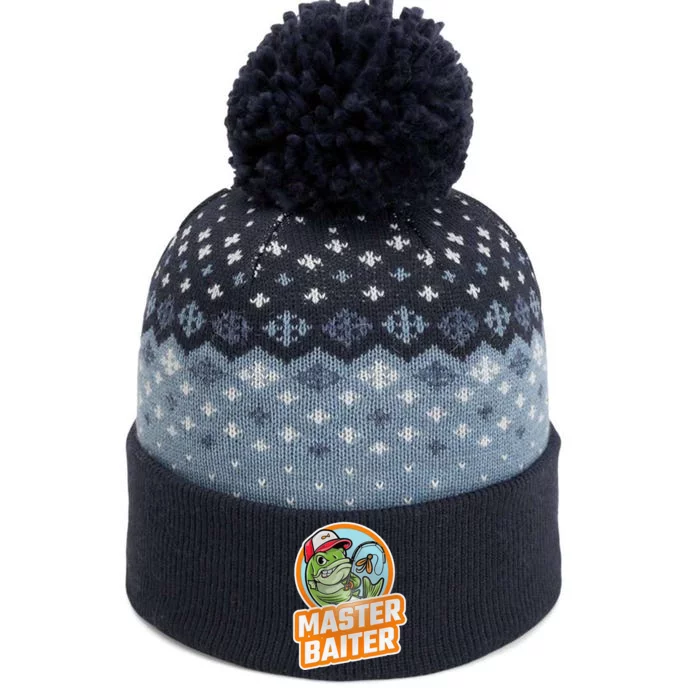 Master Baiter Vintage Bass Fishing Funny Angler The Baniff Cuffed Pom Beanie