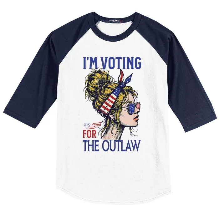 Messy Bun Voting For The Outlaw Design Baseball Sleeve Shirt