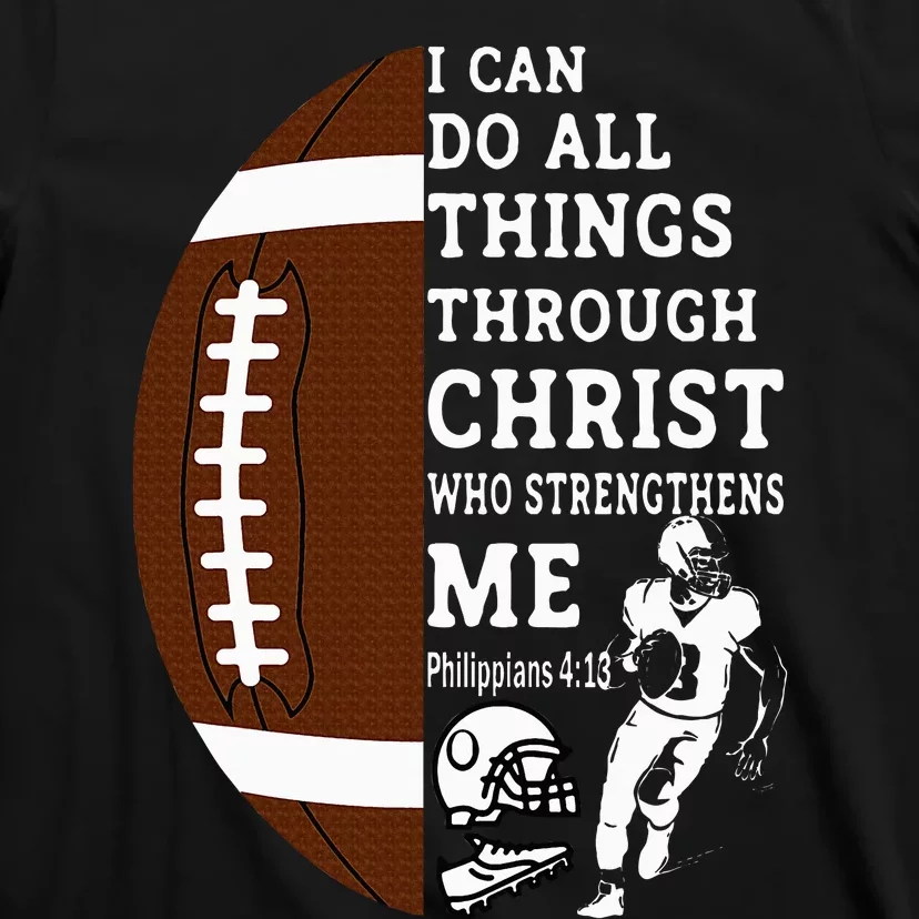 Motivational Bible Verse Christian Gifts Football T-Shirt