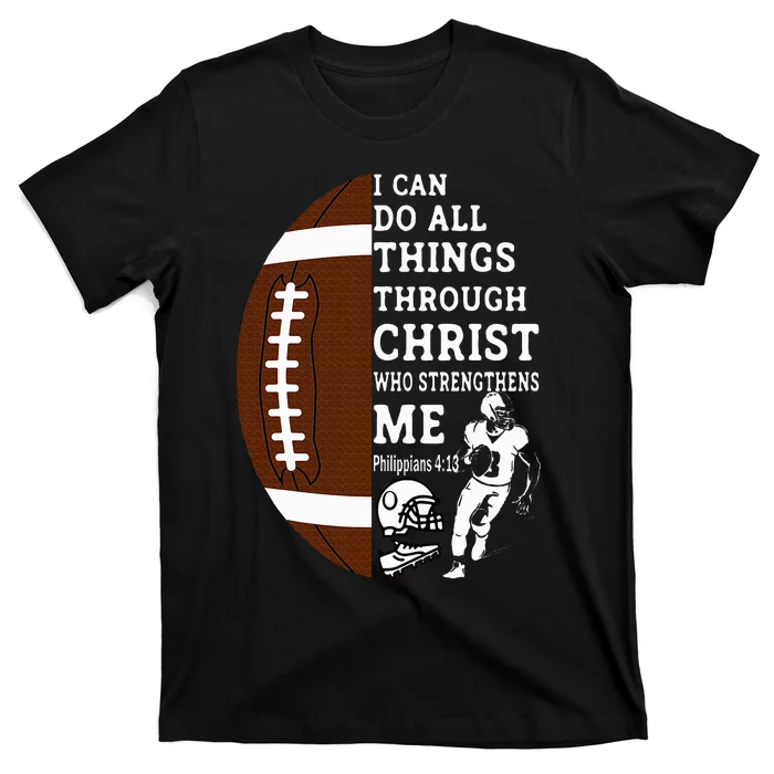 Motivational Bible Verse Christian Gifts Football T-Shirt