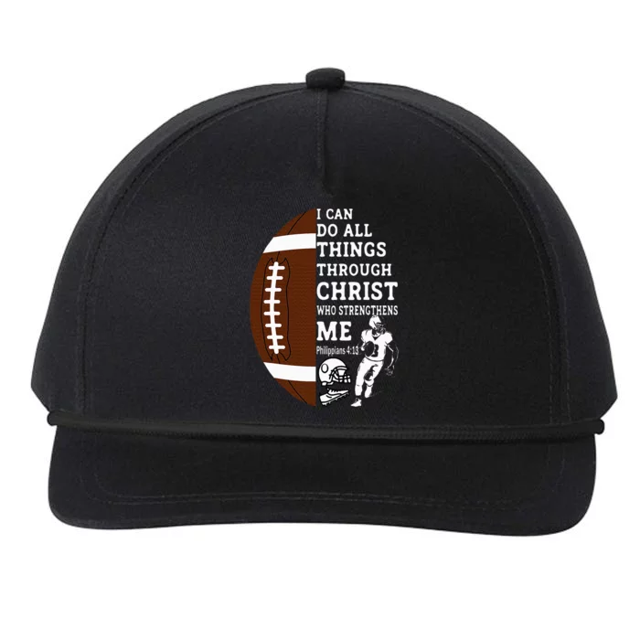 Motivational Bible Verse Christian Gifts Football Snapback Five-Panel Rope Hat