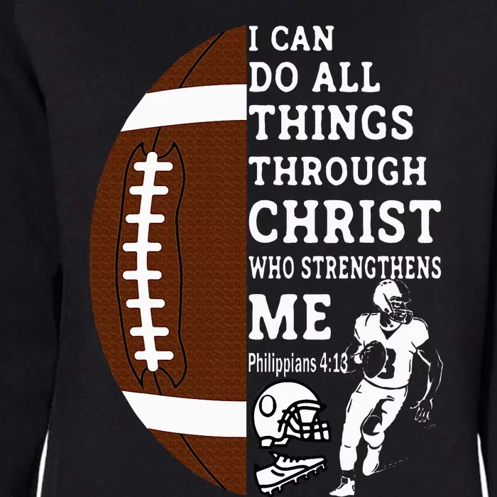 Motivational Bible Verse Christian Gifts Football Womens California Wash Sweatshirt