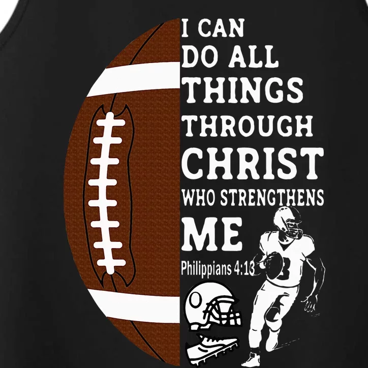 Motivational Bible Verse Christian Gifts Football Performance Tank