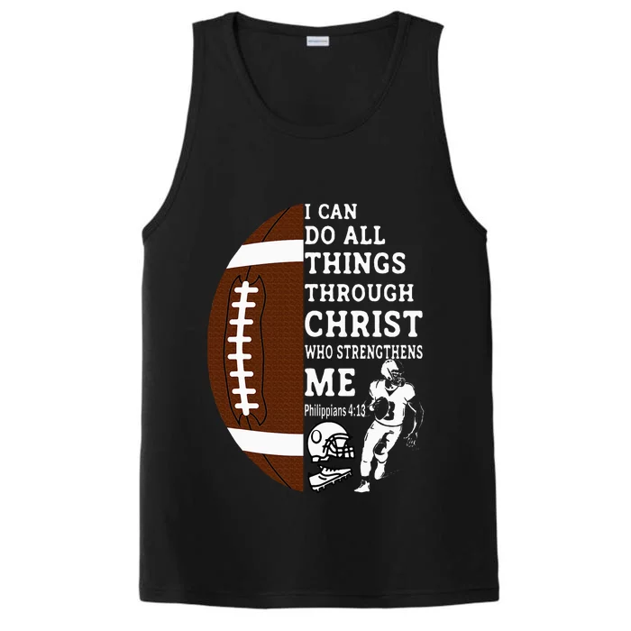 Motivational Bible Verse Christian Gifts Football Performance Tank