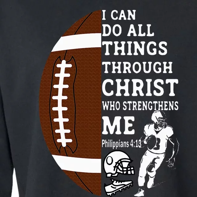 Motivational Bible Verse Christian Gifts Football Cropped Pullover Crew