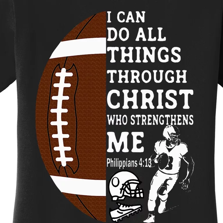 Motivational Bible Verse Christian Gifts Football Women's T-Shirt