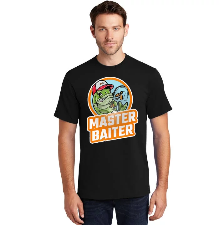 Master Baiter Vintage Bass Fishing Funny Angler Tall T-Shirt