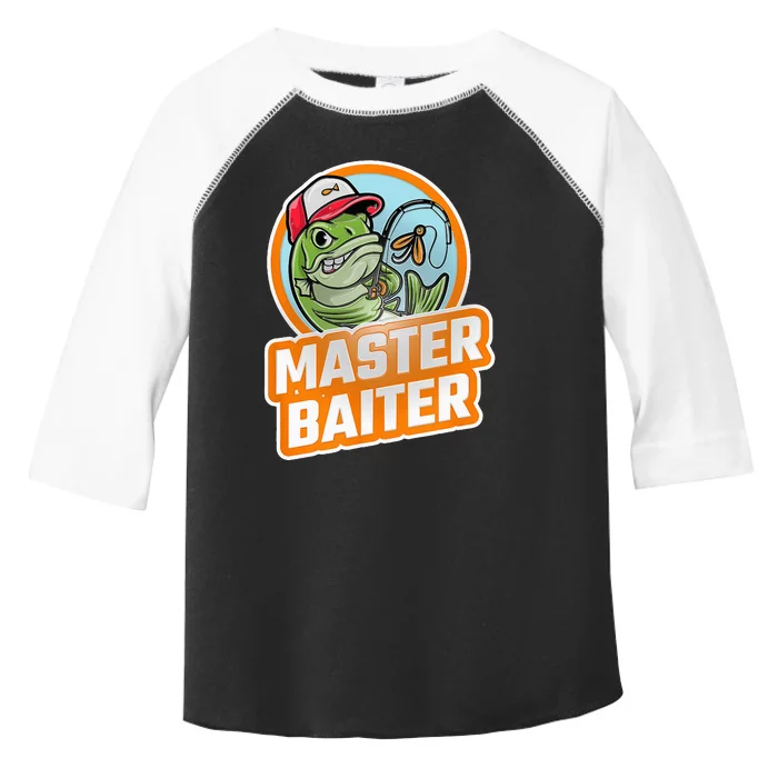 Master Baiter Vintage Bass Fishing Funny Angler Toddler Fine Jersey T-Shirt