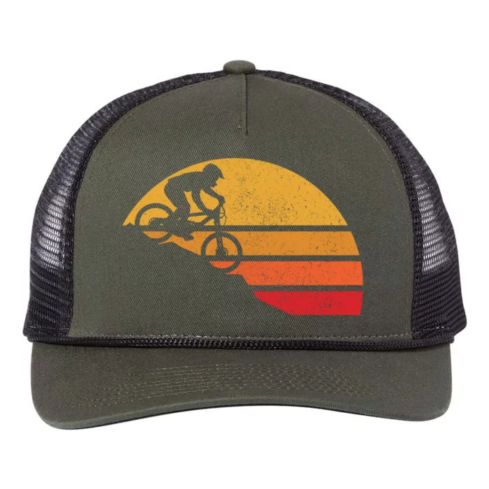 Mountain Bike Vintage Mtb Downhill Biking Cycling Biker Gift Cute Gift Retro Rope Trucker Hat Cap