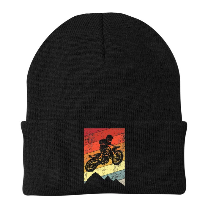 Motocross Bike Vintage Dirtbike Gift Racing Retro Knit Cap Winter Beanie