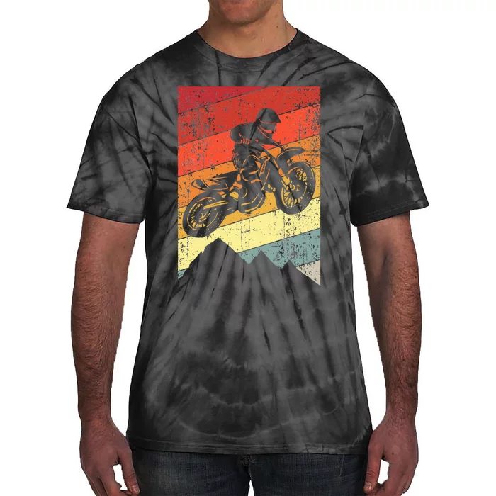 Motocross Bike Vintage Dirtbike Gift Racing Retro Tie-Dye T-Shirt