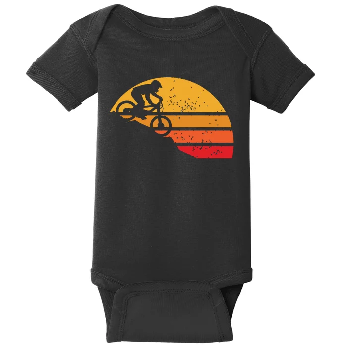 Mountain Bike Vintage MTB Downhill Biking Cycling Biker Gift Baby Bodysuit