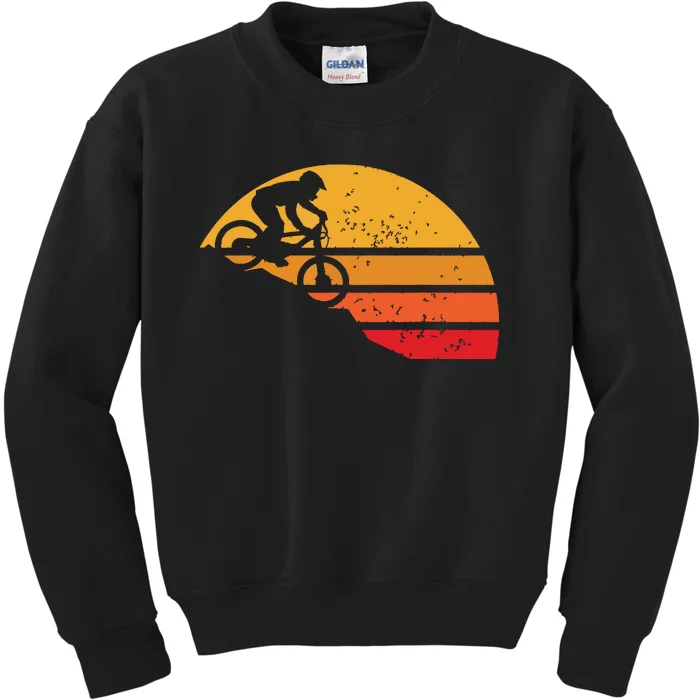 Mountain Bike Vintage MTB Downhill Biking Cycling Biker Gift Kids Sweatshirt