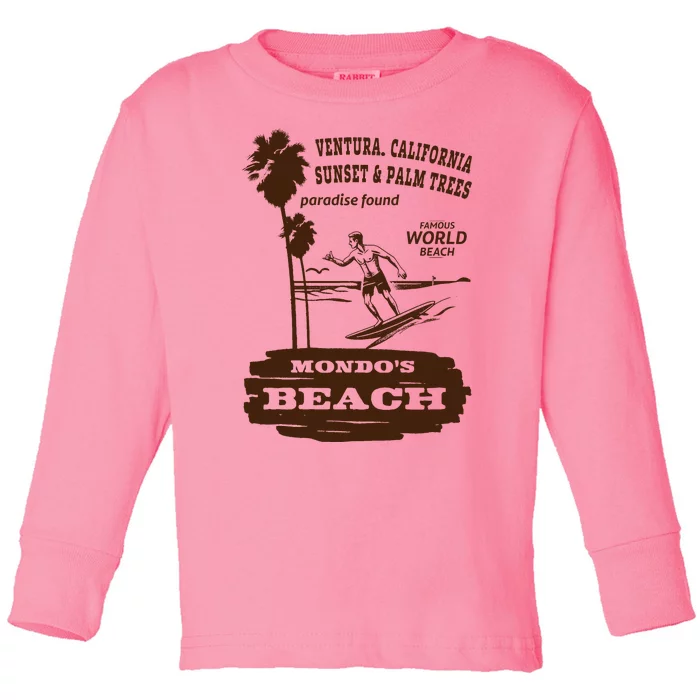 Mondos Beach Ventura Surf Lover Toddler Long Sleeve Shirt