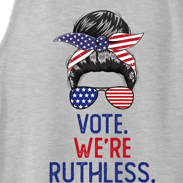 Messy Bun Vote WeRe Ruthless Women Ladies Tri-Blend Wicking Tank