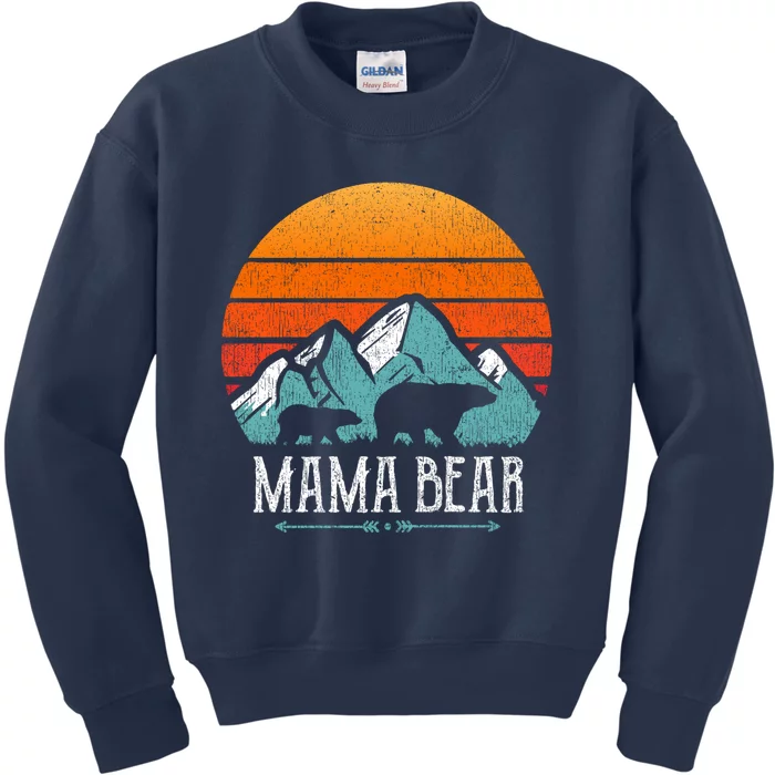 Mama Bear Vintage Mothers Day Retro Mom Kids Sweatshirt