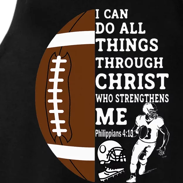 Motivational Bible Verse Christian Gifts Football Ladies Tri-Blend Wicking Tank