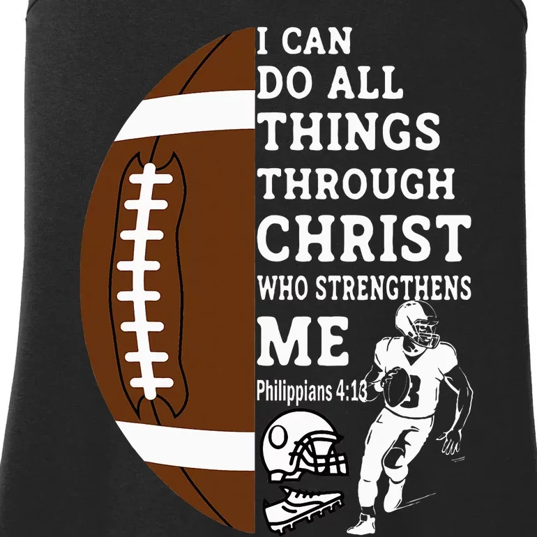 Motivational Bible Verse Christian Gifts Football Ladies Essential Tank