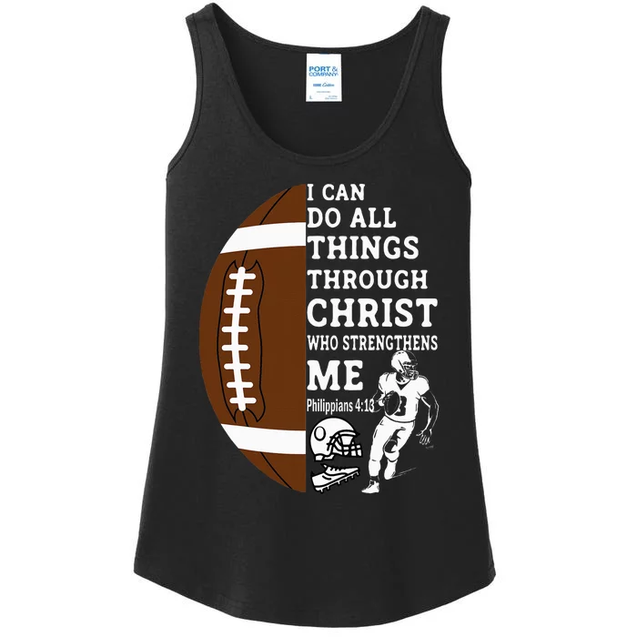 Motivational Bible Verse Christian Gifts Football Ladies Essential Tank