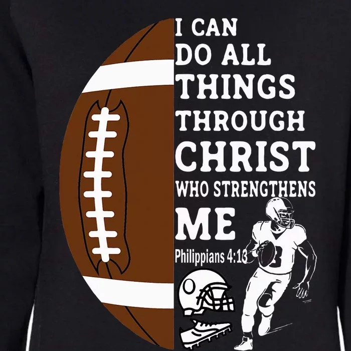 Motivational Bible Verse Christian Gifts Football Womens California Wash Sweatshirt