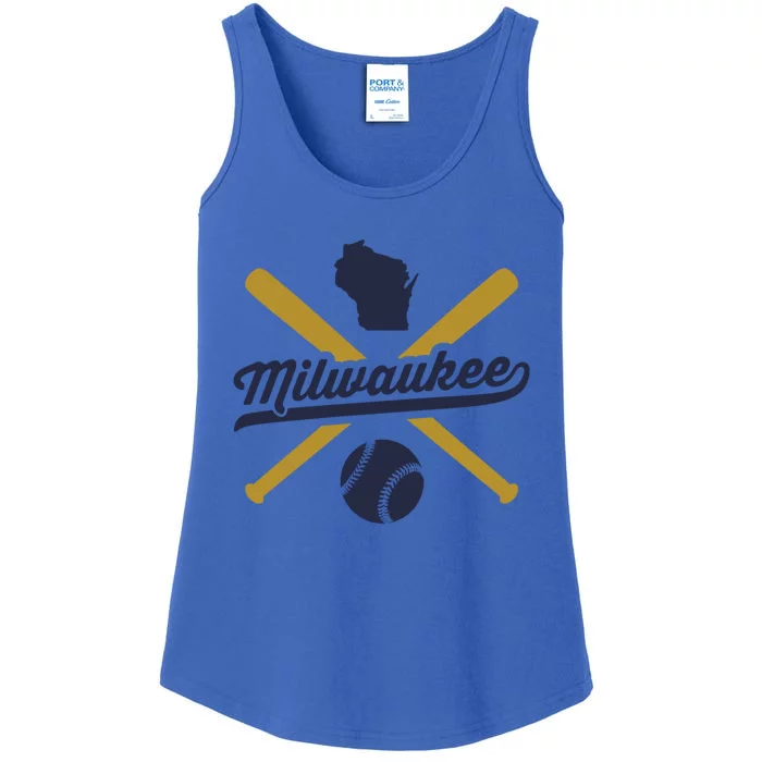 Milwaukee Baseball Vintage Wisconsin Pride Love City Gift Ladies Essential Tank